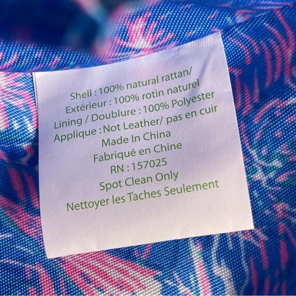 Lilly Pulitzer Rattan clutch lined in Boca Blue It's A Sailabration print - Picture 15 of 15